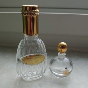 Vintage Glass Bath Oil Bottle & Glass Bottle with Stopper